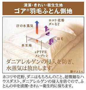 SP Sスタイル羽毛合掛ふとん ダブルサイズ 190×210㎝ 1400g