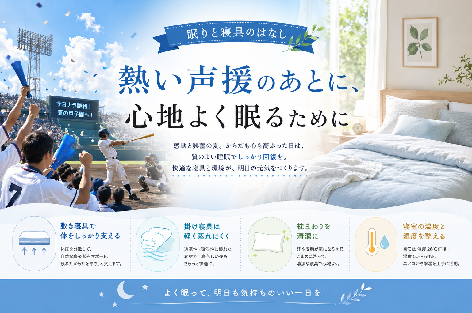 熱い声援のあとに、心地よく眠るために