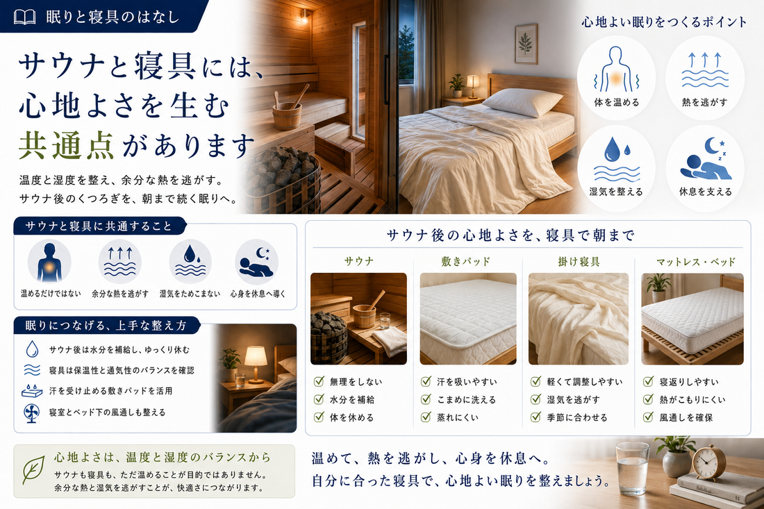 サウナと寝具の意外な共通点―心地よい眠りをつくる「温度と湿度」の整え方
