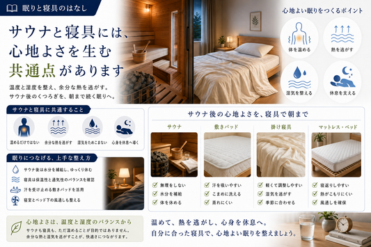 サウナと寝具の意外な共通点―心地よい眠りをつくる「温度と湿度」の整え方