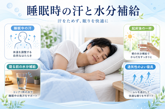 寝ている間も水分は失われる？睡眠時の汗と上手な水分補給
