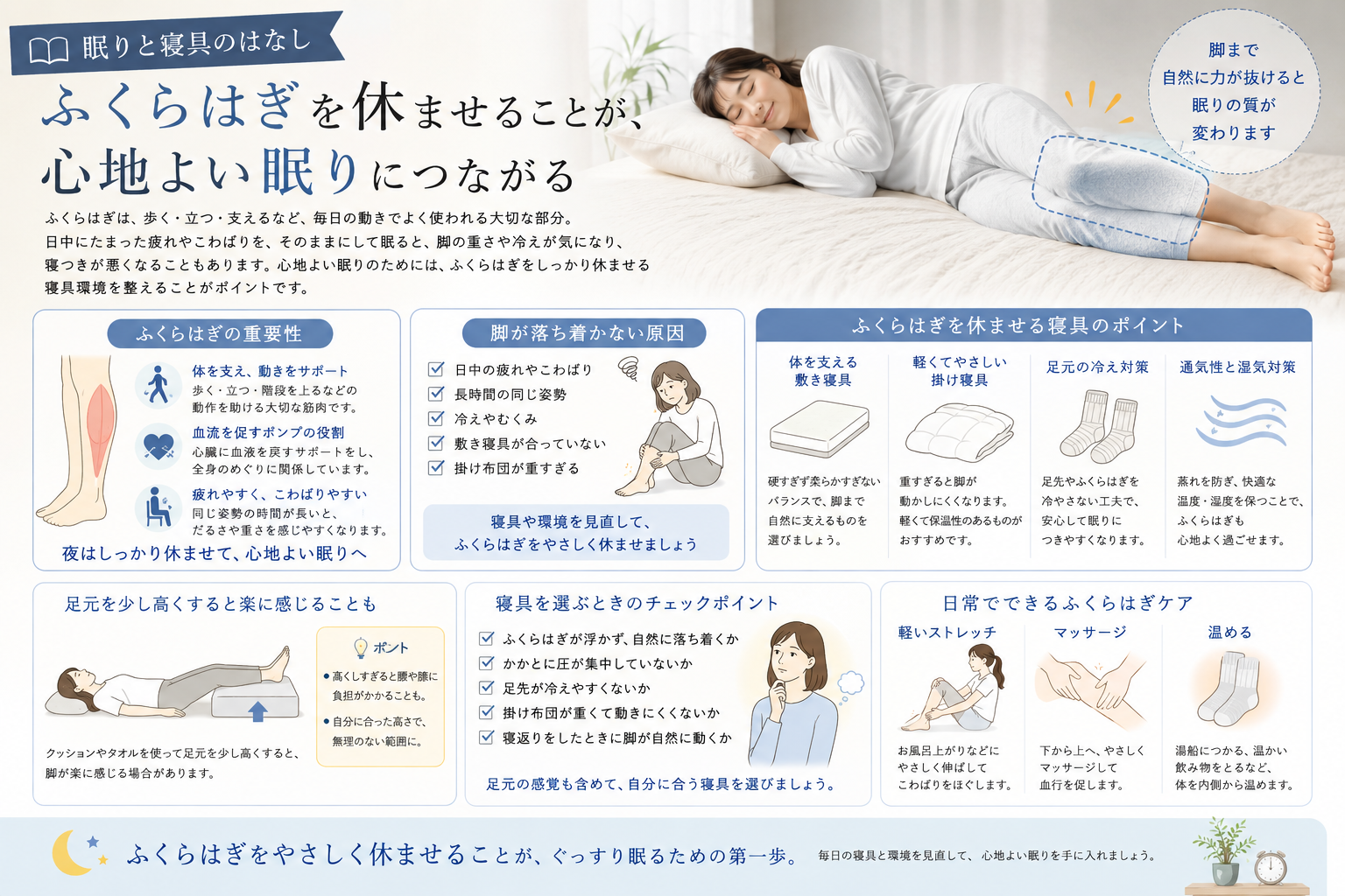 ふくらはぎを休ませることが、心地よい眠りにつながる理由