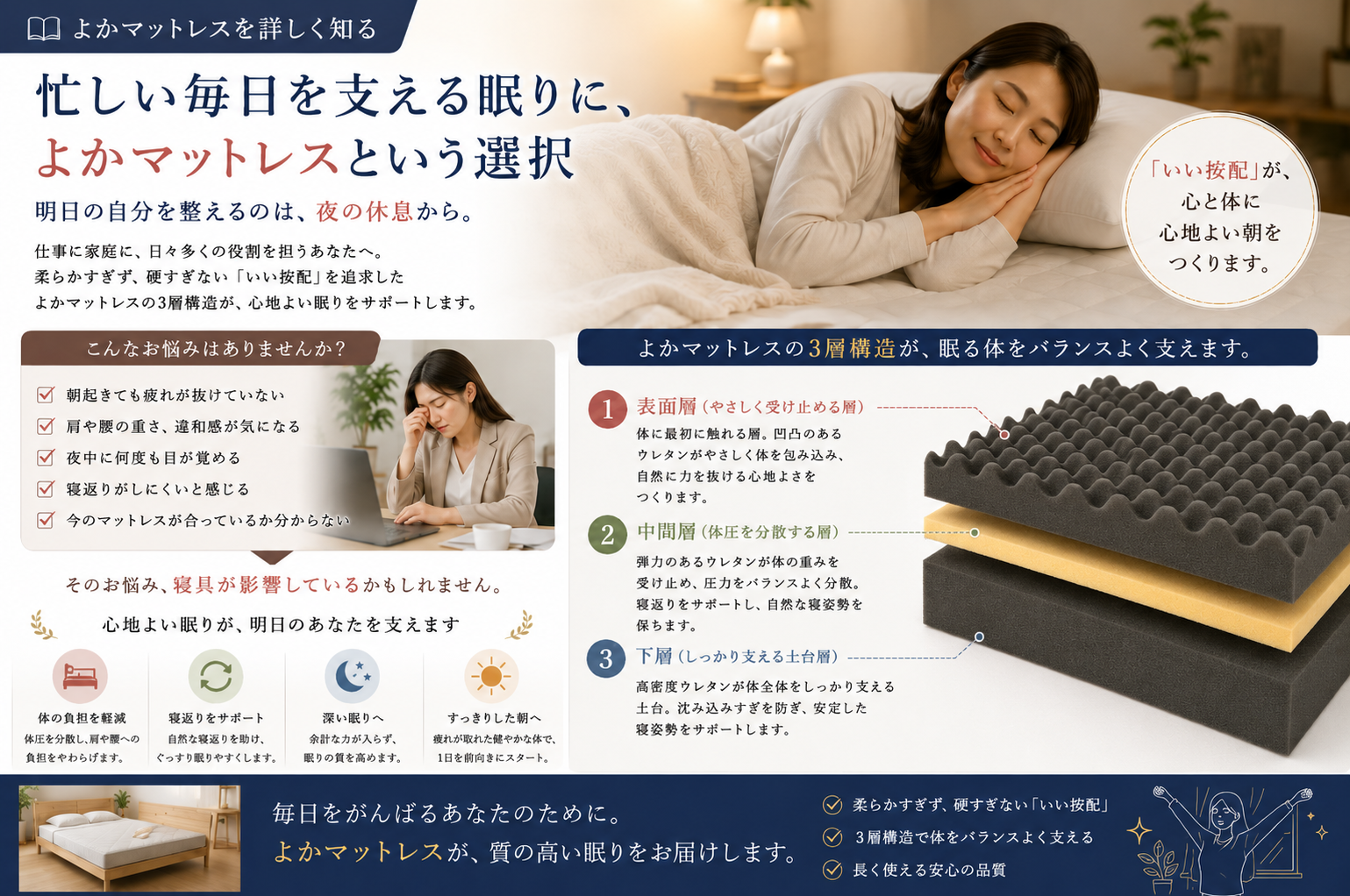 忙しい毎日を支える眠りに、よかマットレスという選択