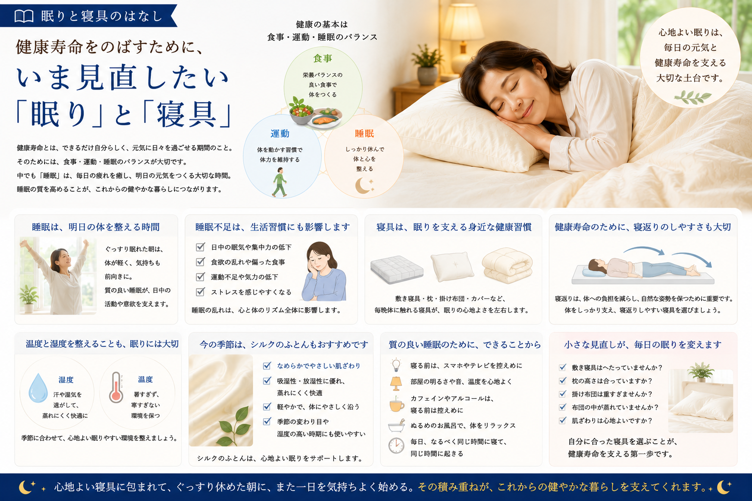 健康寿命をのばすために、いま見直したい「眠り」と「寝具」