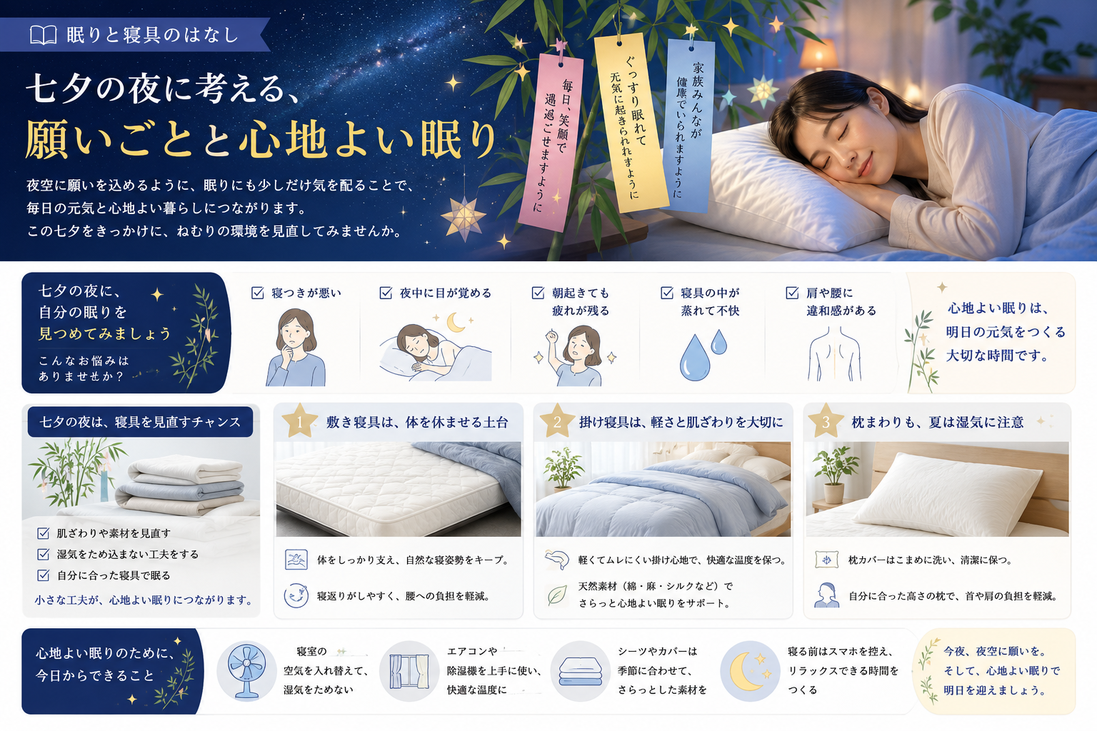 七夕の夜に考える、願いごとと心地よい眠り