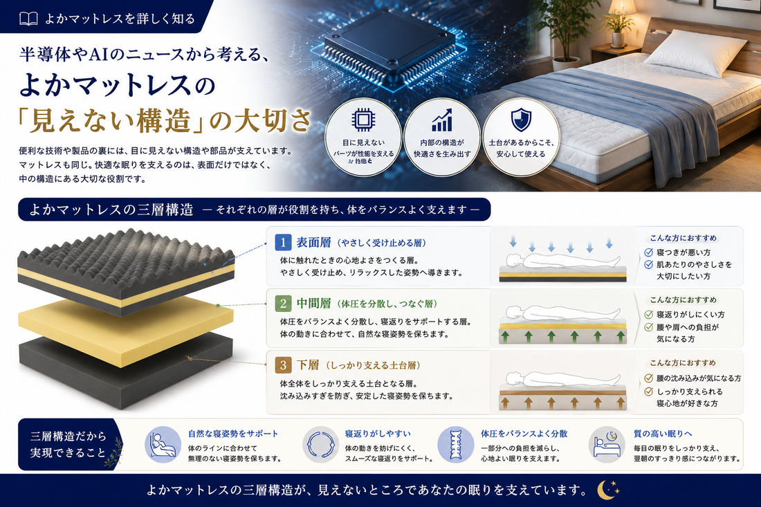 半導体やAIのニュースから考える、よかマットレスの「見えない構造」の大切さ