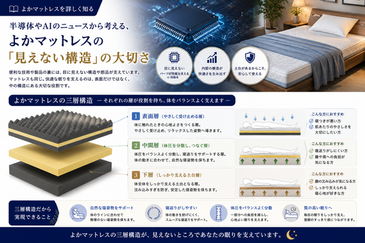 半導体やAIのニュースから考える、よかマットレスの「見えない構造」の大切さ