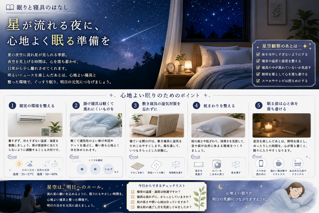 星が流れる夜に、心地よく眠る準備を