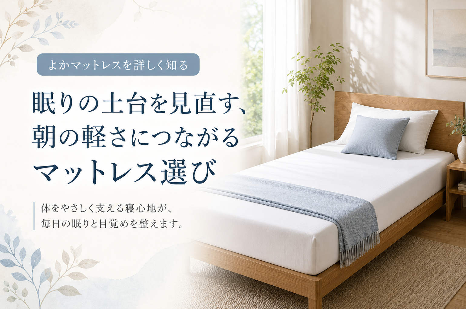 眠りの土台を見直す、朝の軽さにつながるマットレス選び